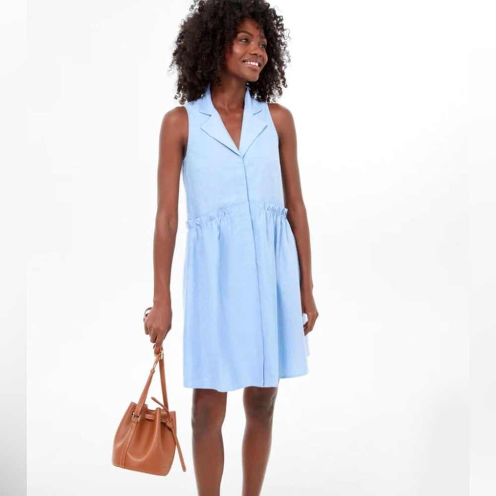The Oxford Blue Sleeveless Royal Shirt Dress by Tuckernuck